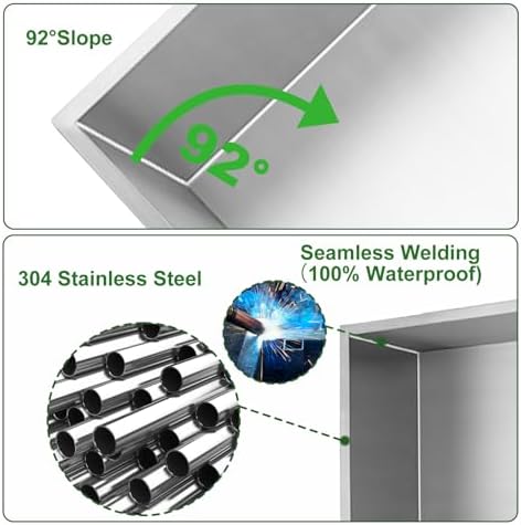 Stainless Steel Shower Niche Organizer for Space-Saving Storage
