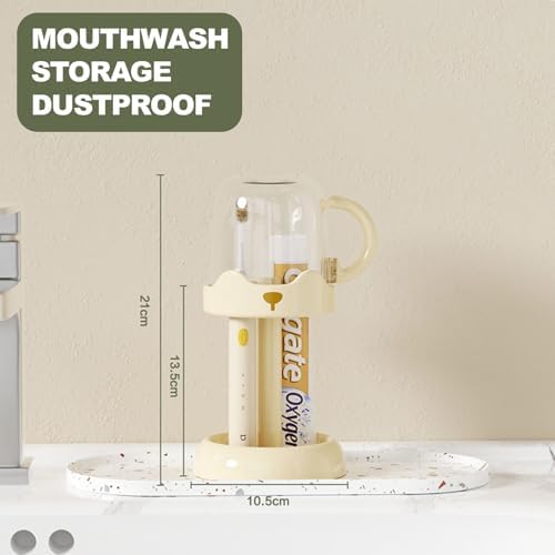 Adjustable Toothbrush Holder with Cover and Rinsing Cup