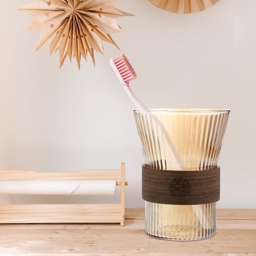 Luxshiny Glass Toothbrush Holder Bathroom Tumbler