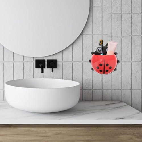 Hemoton Ladybug Toothbrush Holder - Perfect for Home Bathroom