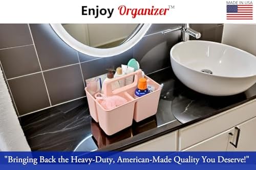 Enjoy Organizer Portable Plastic Shower Caddy 3 Compartments 4 Pack