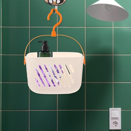 PRETYZOOM Plastic Hanging Shower Basket with Hooks