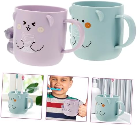 ABOOFAN 2-Piece Reusable Toothbrush Bear Cups