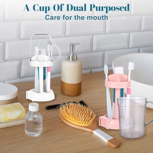 Stylish Pink Toothbrush Holder with 3 Slots