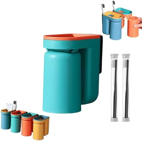 2 In 1 Wall Mounted Toothbrush Holder with Cup
