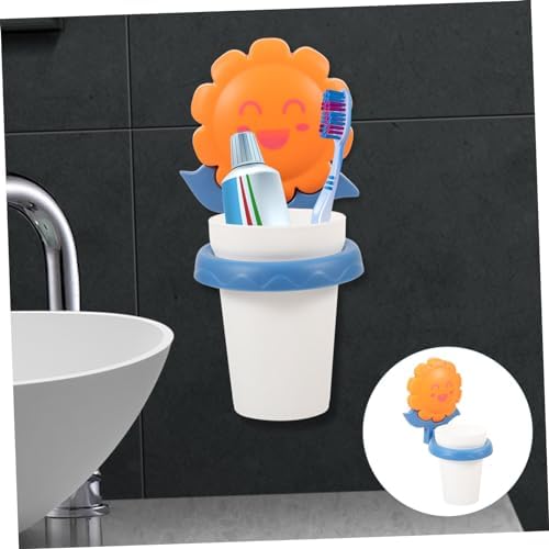 Cute Cartoon Toothbrush Holder Wall Mounted Storage Rack for Bathroom