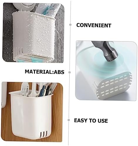 Wall Mounted Toothbrush Holder with Suction Cup and Drainage