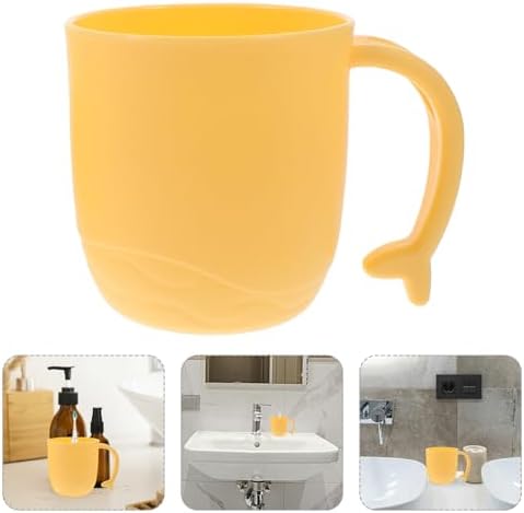 Luxshiny 2PCS Dolphin Tail Handle Unbreakable Mouthwash Cups for Boys and Girls
