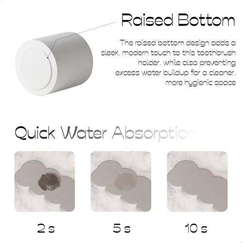 Matte White Diatomaceous Toothbrush Holder