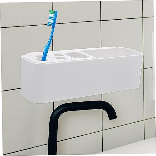 PRETYZOOM Wall Mounted Toothbrush Holder 2 Tier Organizer 1