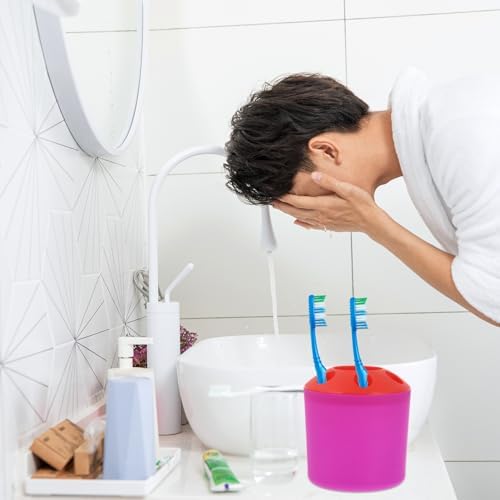 Toothbrush Holder with Toothpaste Storage and Countertop Organizer