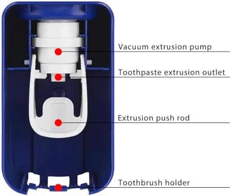 2-in-1 Toothbrush Toothpaste Holder Heavy-Duty Wall-Mounted Dark Blue