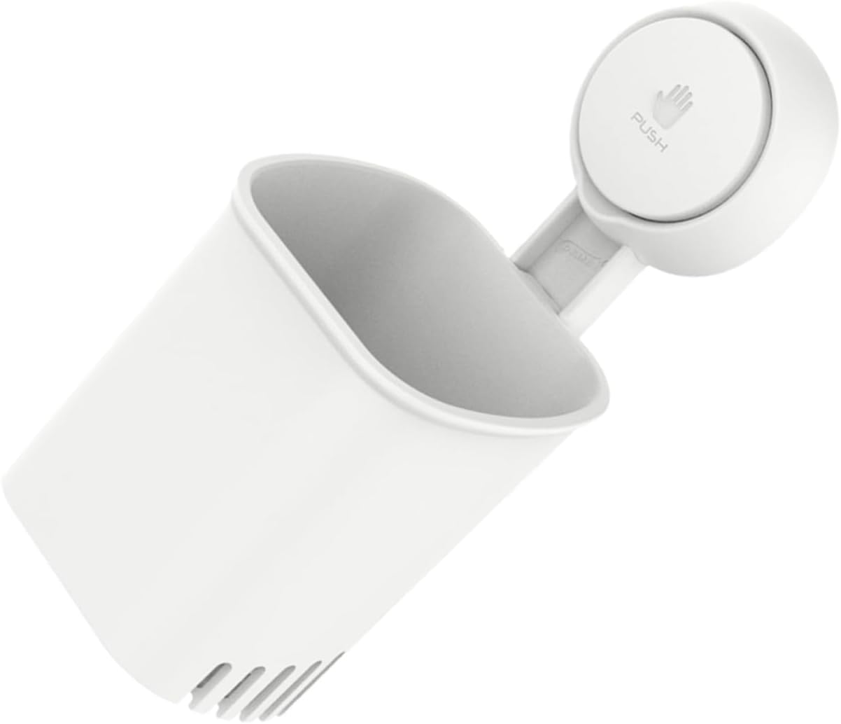 Wall-Mounted Toothbrush Holder Suction Cup Organizer for Bathroom