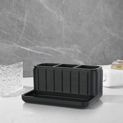 Luxurious bathroom vanity organizer with 3 compartments for makeup and skincare