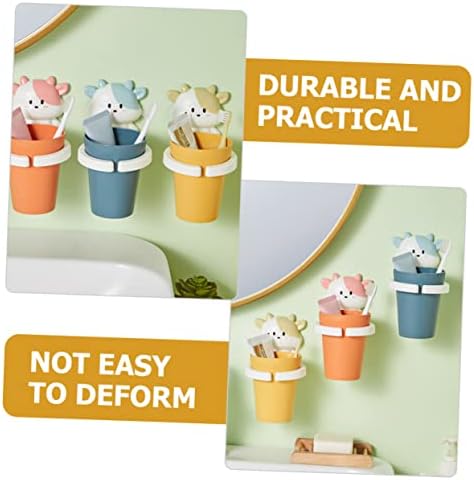 Luxshiny Cartoon Toothbrush Holder and Wall-Mounted Gargle Cup