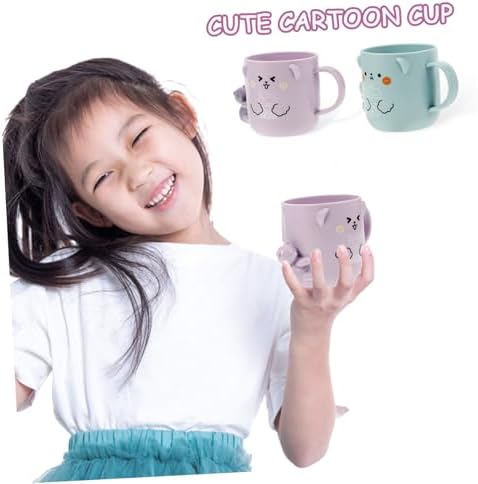 Unomor 2Pcs Cute Bear Shape Toothbrush Rinsing Cups