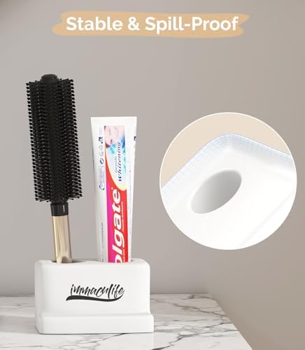 Elegant Ceramic Bathroom Organizer Set for Manual Toothbrushes razors