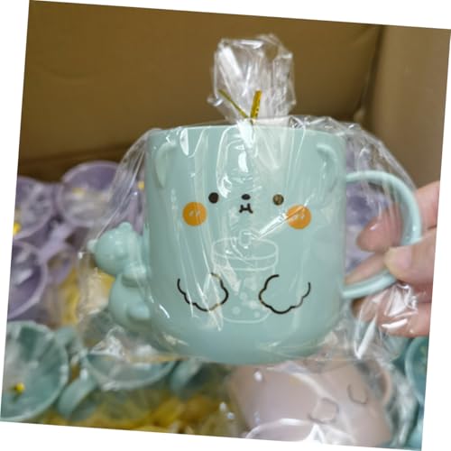 Homoyoyo 2Pcs Cartoon Plastic Mouthwash Cup for Bear Shaped Toothbrush Dispenser