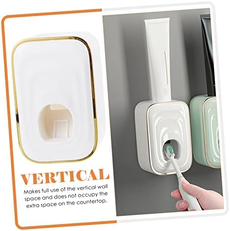 Wall Mounted Toothbrush Holder with Toothpaste Dispenser