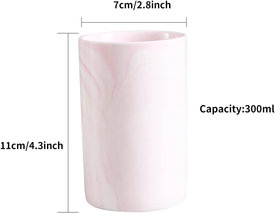 WongWongCat Pink Ceramic Toothbrush Holder 300ml