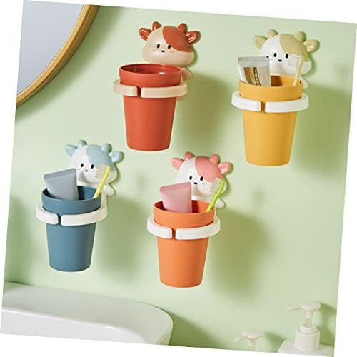 Happyyami Cartoon Cow Gargle Cup Toothbrush Holder