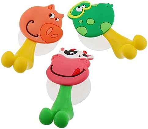 5PCS Cute Cartoon Animal Toothbrush Holders Wall-Mounted Set for Kids