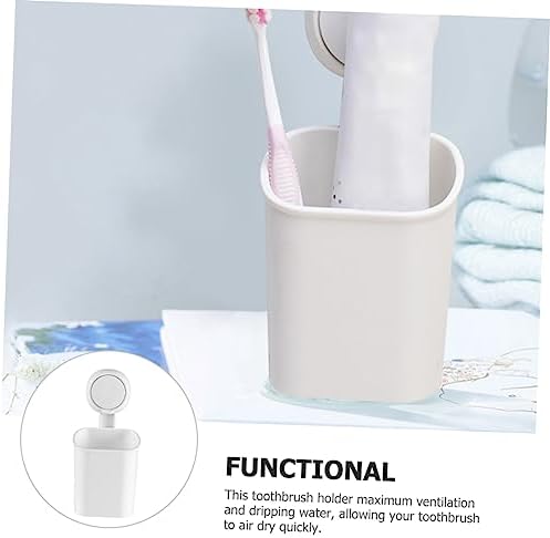 Amosfun Suction Cup Toothbrush Holder Wall Mount No Drill