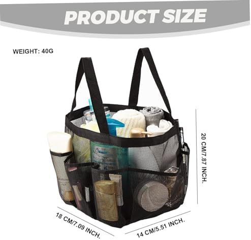 Iewroyt Portable 71x55x79 Inch Shower Basket with 7 Outer Pockets