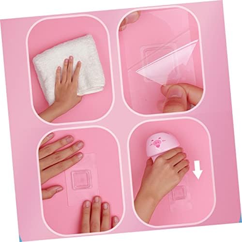 LIFKOME Pink Wall Mounted Toothbrush Holder with Automatic Toothpaste Squeezer