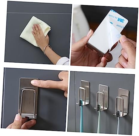 Zerodeko 2-Pack Stainless Steel Toothbrush Oral Care Holder Organizer No Drilling Required