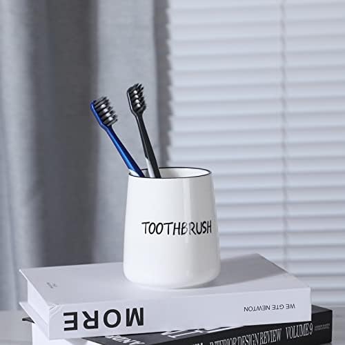 LEETOYI Toothbrush Holder Ceramic 35 Inch White