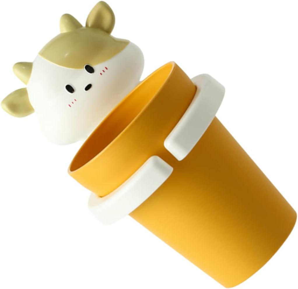 Cartoon Toothbrush Holder for Boys and Girls with Adhesive Gargle Cup