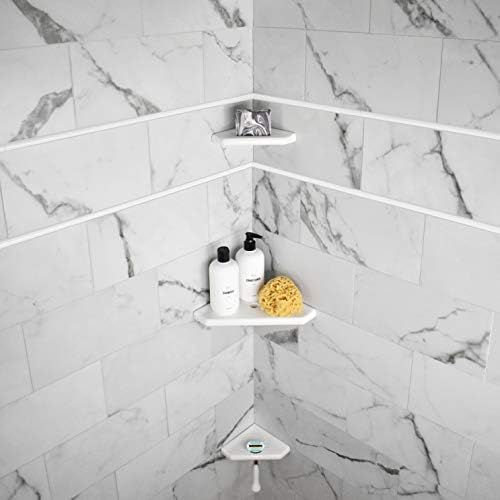 Questech 10 Incher Corner Shower Shelf Lugged