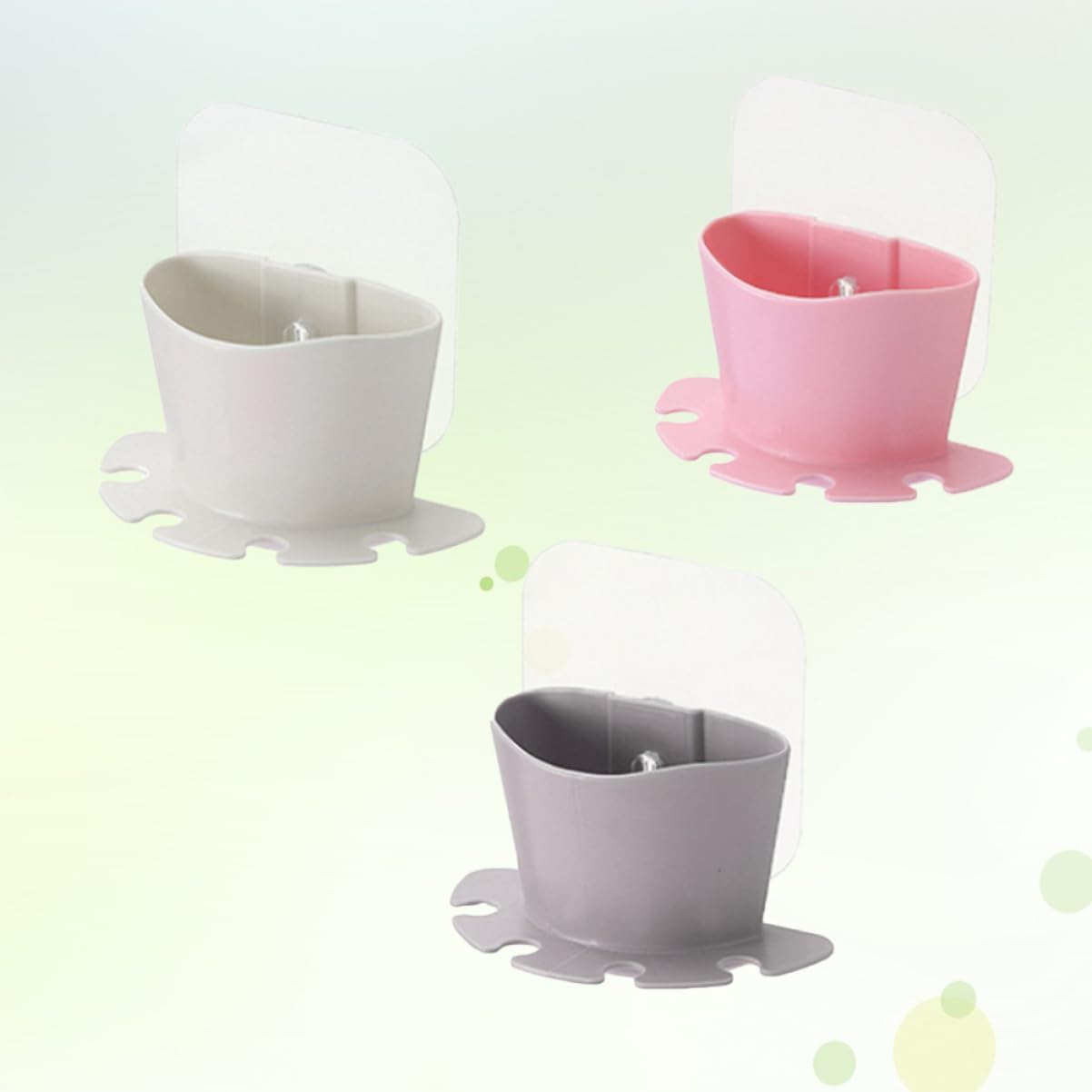 Bathroom Toothbrush Holder with Suction Cup and Storage Cup