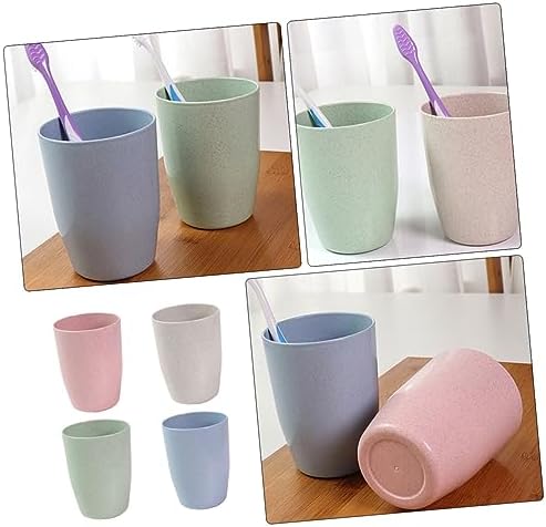 4Pcs VALICLUD Toothbrush Mouthwash Unbreakable Mugs Home Decor Toothbrush Holder