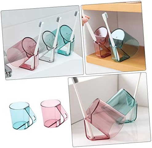 Cabilock 2pcs Toothbrush Holder Cups Reusable for Bathroom and Travel