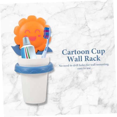 Cartoon Kids Wall Toothbrush Holder No Drill Required Durable and Safe