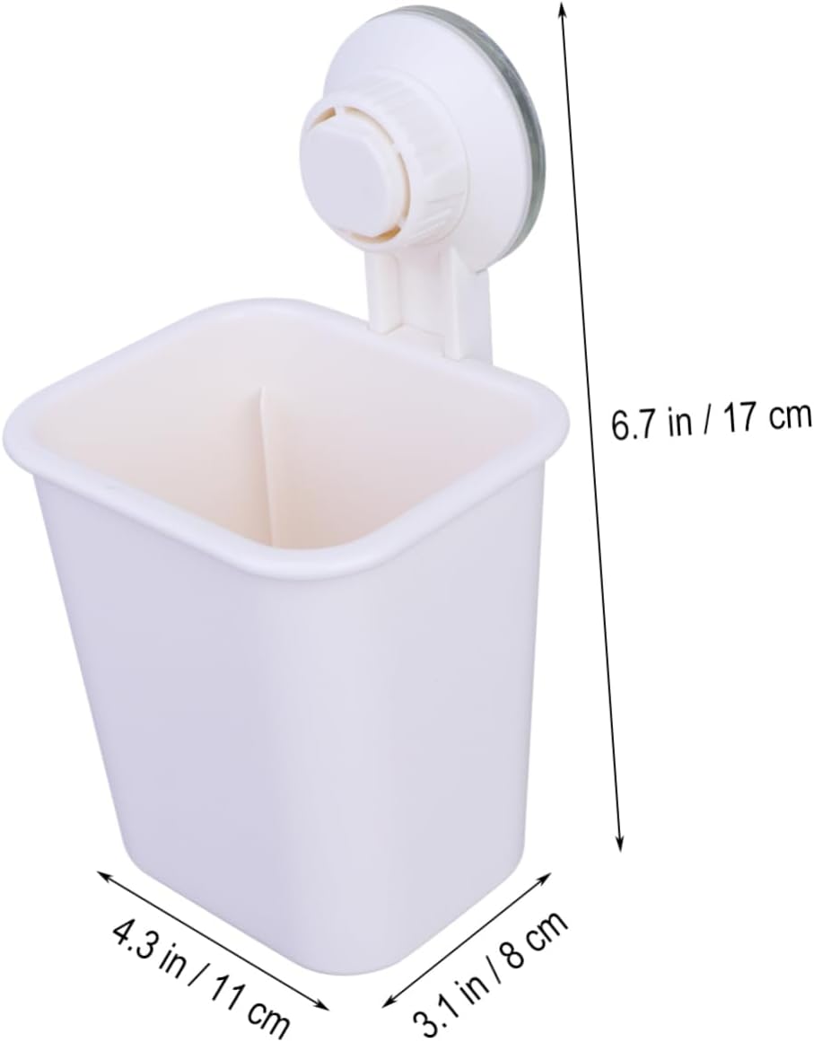 White Wall-Mounted Toothbrush Holder Space-Saving Organization Solution for Your Bathroom