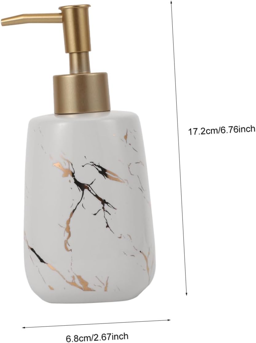 GLEAVI 3Pcs Marble Bathroom Toothbrush Holder Soap Dish Lotion Bottle Set