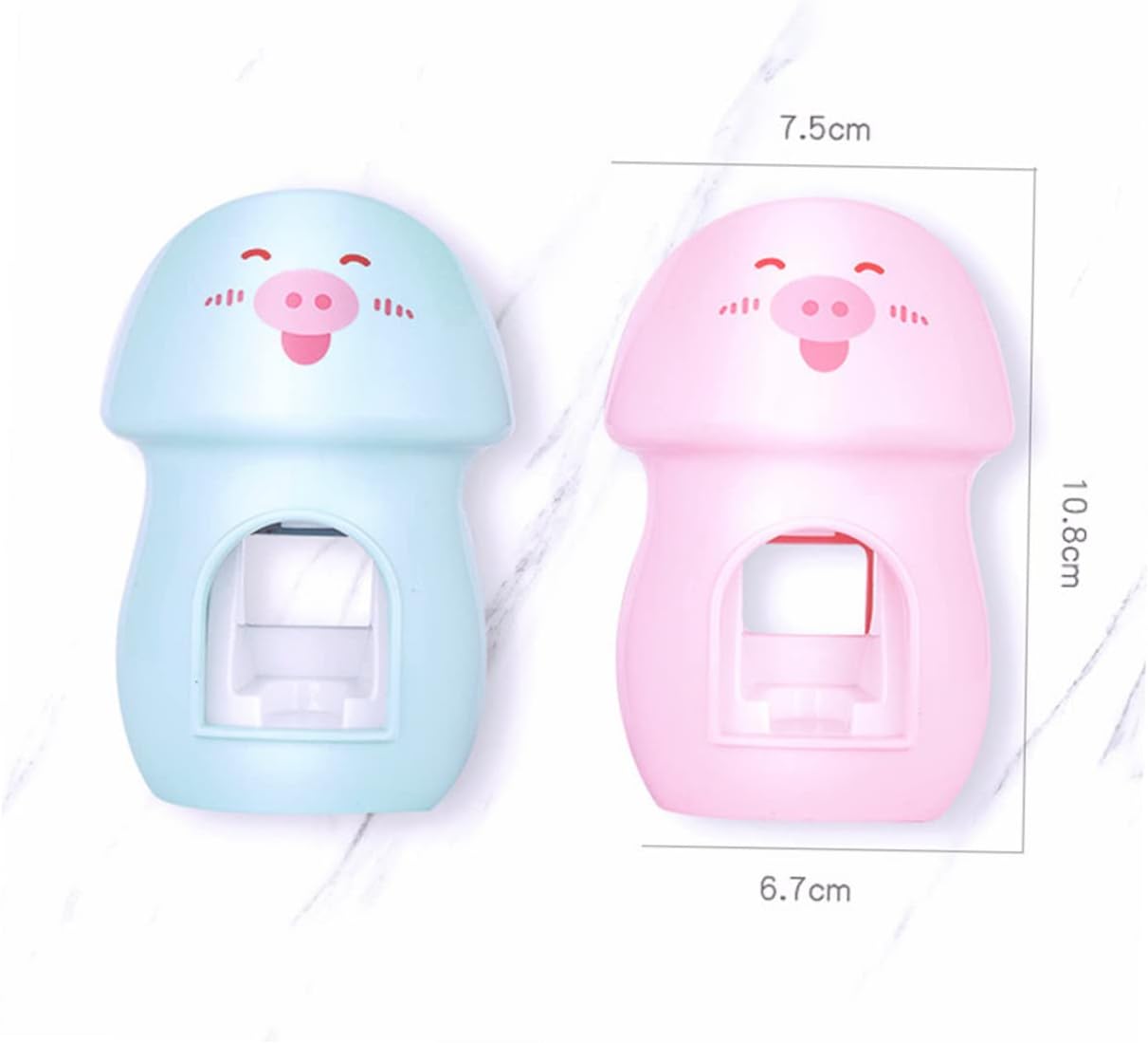 LIFKOME Pink Plastic Bathroom Organizer With Wall-Mounted Toothbrush Rack And Toothpaste Squeezer
