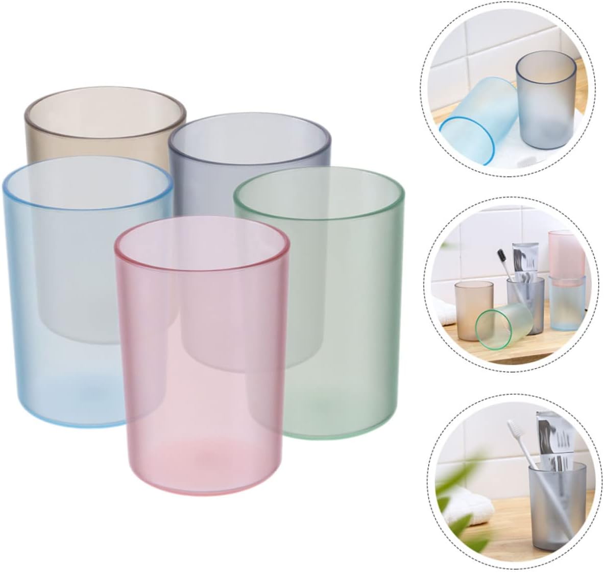 5-Piece Toothbrush Toothpaste Holder Set Pink Compact Travel Bathroom organisers