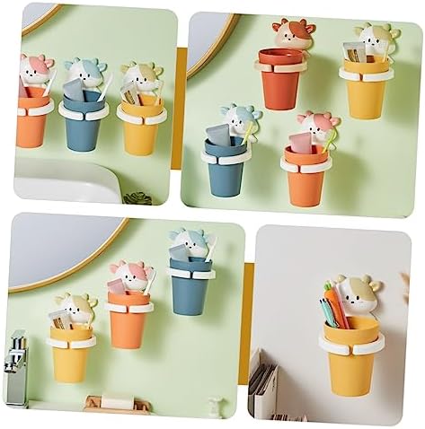 Luxshiny Cartoon Toothbrush Holder and Wall-Mounted Gargle Cup