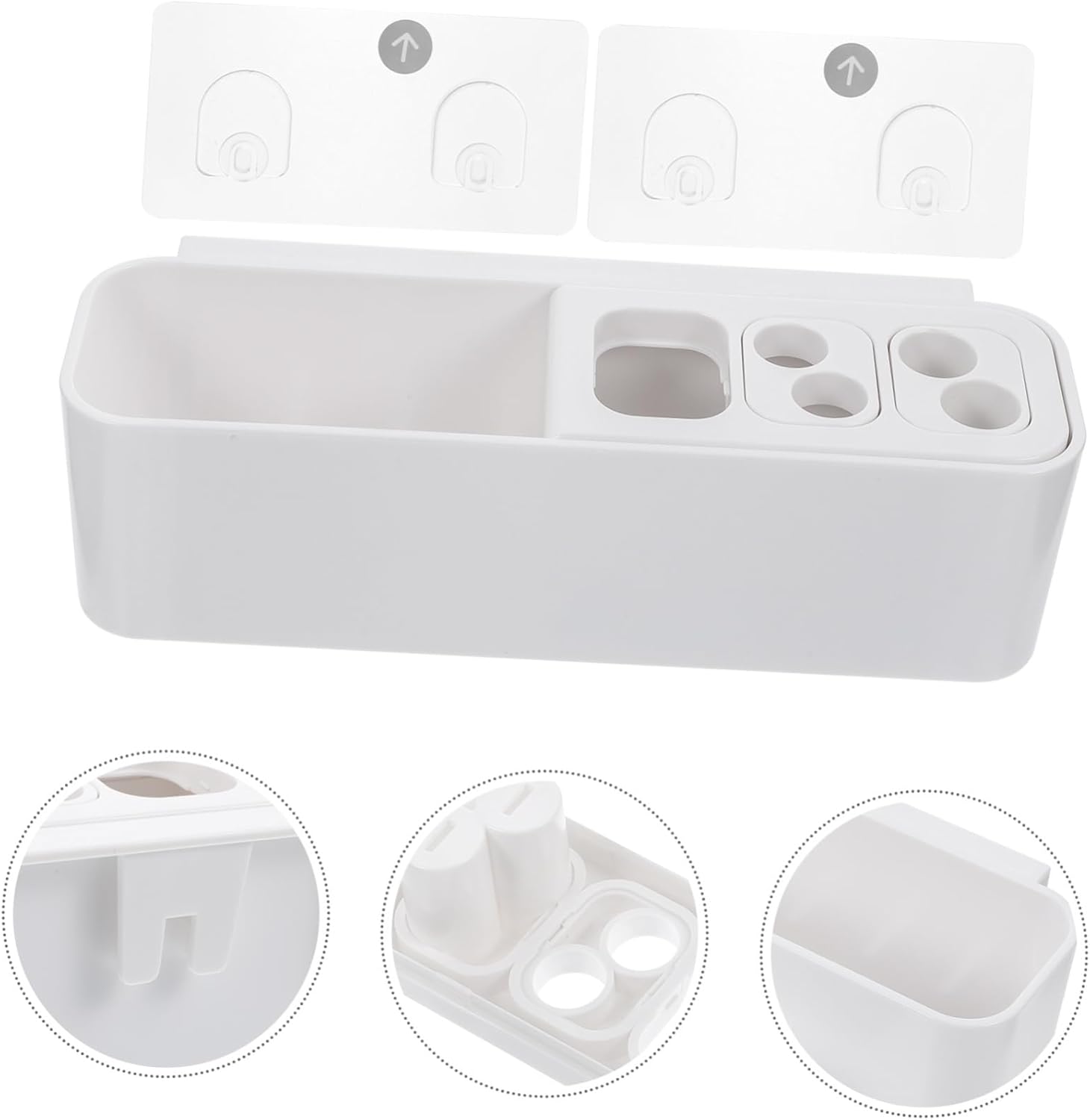 Bathroom Organic Wall-Mounted Toothbrush Holder Space-Saving Design