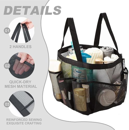 Iewroyt Portable 71x55x79 Inch Shower Basket with 7 Outer Pockets