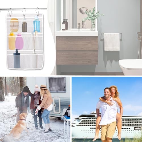 7-Pocket Mesh Shower Organizer for Quick Organization