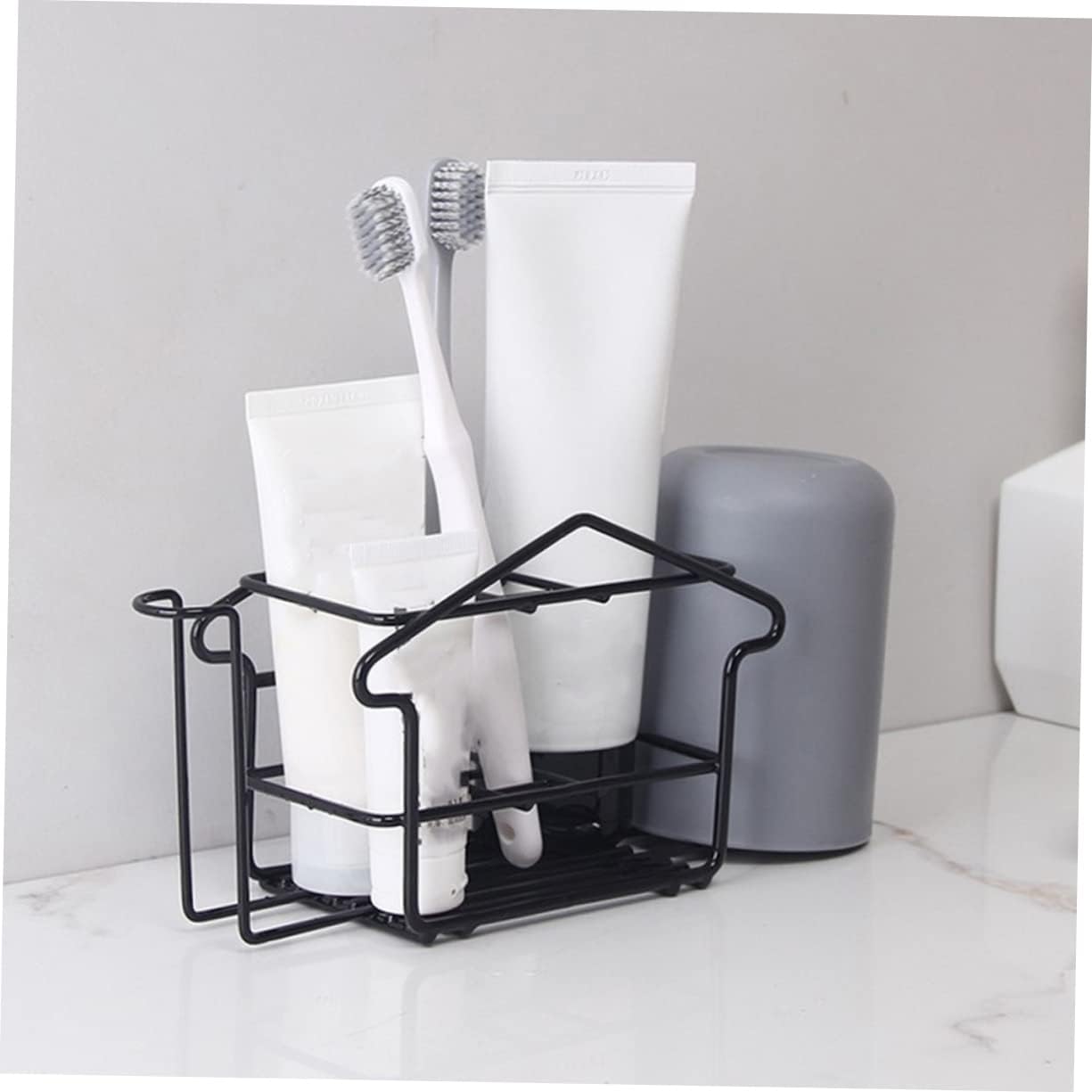 Ciieeo Wall Mounted Toothbrush Holder Shampoo Storage Stand
