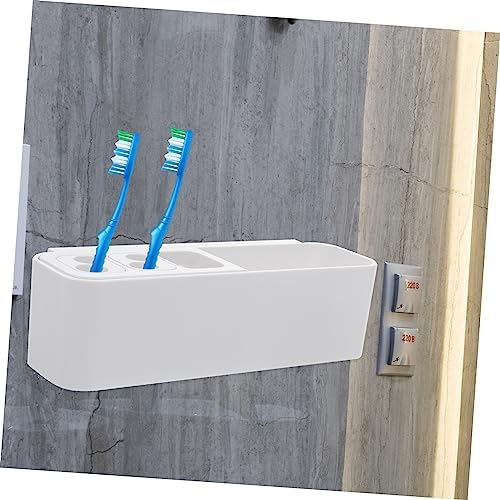 PRETYZOOM Wall Mounted Toothbrush Holder 2 Tier Organizer 1