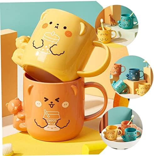 Alipis 2Pcs Cartoon Toothbrush Cup Cute Bear Design for Bathroom Use