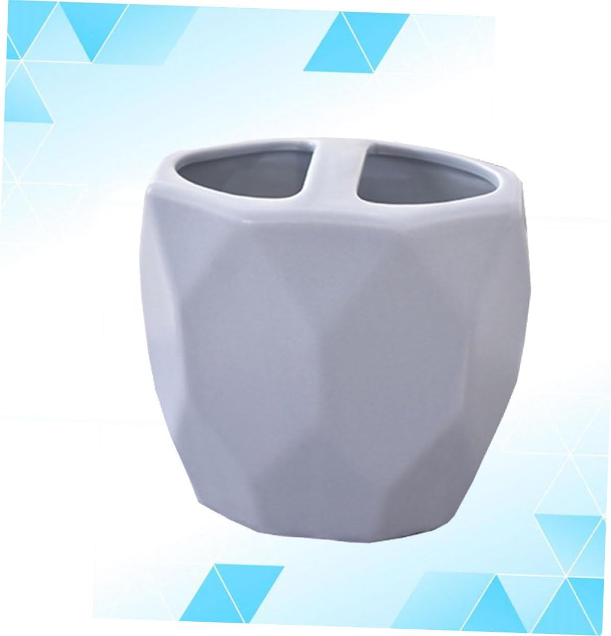 Wakauto Artistic Ceramic Toothbrush Holder1 PieceGrey Washroom Organizer