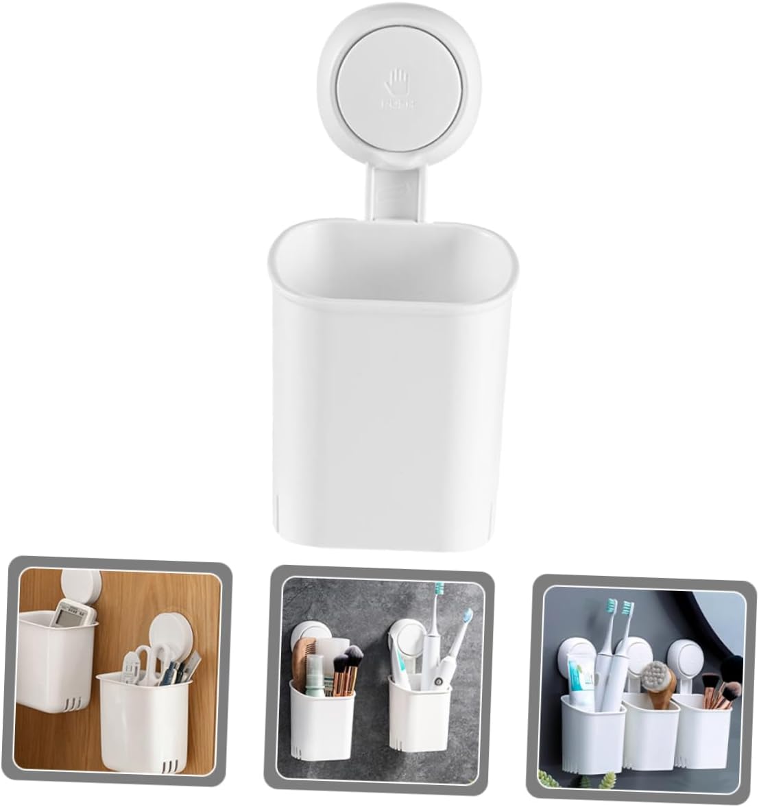 Wall Mounted Suction Cup Toothbrush Holder with Drainage 1